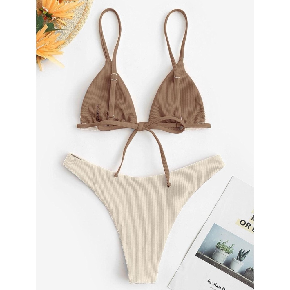 ZAFUL | Ribbed Two Tone Bikini Set - Picture 4 of 8